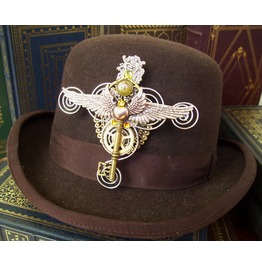 Steampunk winged hat adornment ha42_pins_3